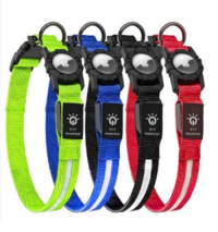 LED Dog Collar with AirTag Holder