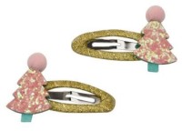 Girls Snap Clips with Christmas Deco-004XMASCL