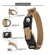 Heavy-Duty Dog Collar with AirTag Holder – Durable Nylon Collar for Large Dogs